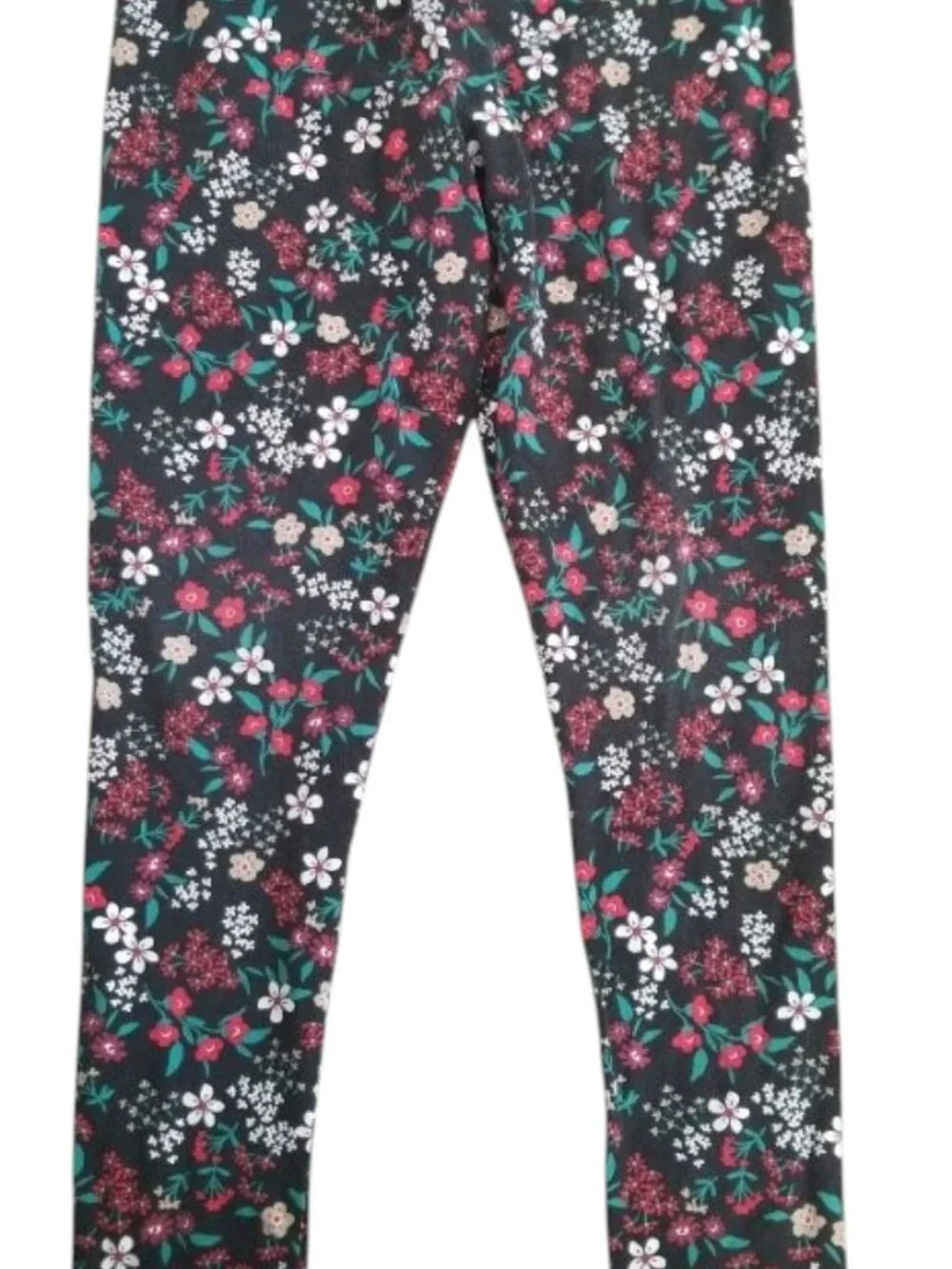 Carter's Black Floral Print Full Length Leggings Girls Size 12